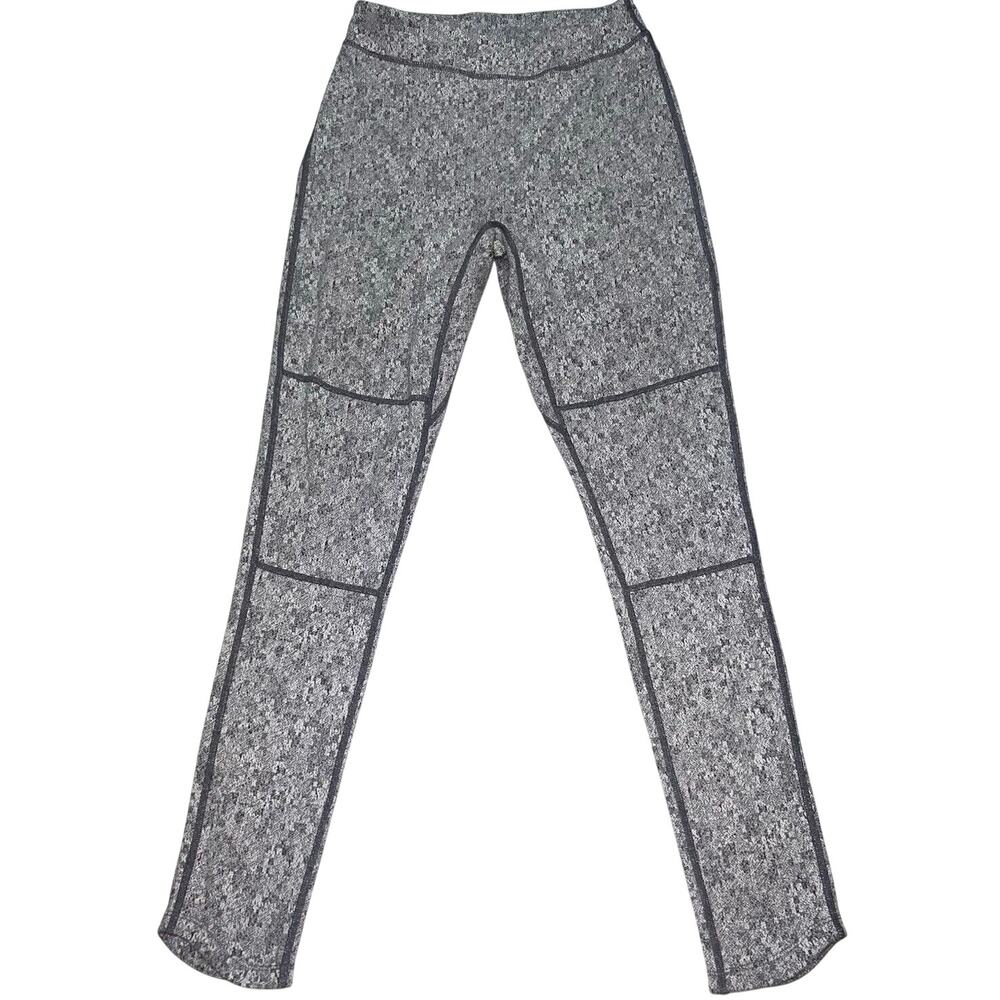 Gymshark Dry Management Fleur Texture Leggings Size M Gray White Full Length